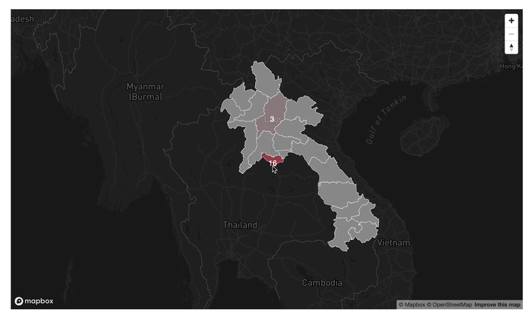 2020 - [VIZ] COVID-19 confirmed cases Laos Map