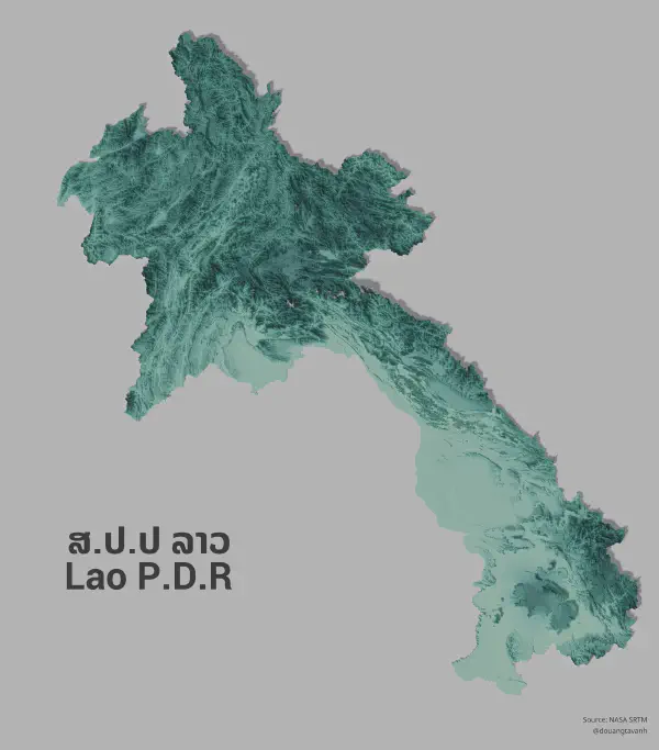 3D Topographic Maps of Laos
